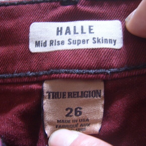 Like New Excellent Condition True Religion Women Jeans sz 26 Made in USA - Picture 3 of 3